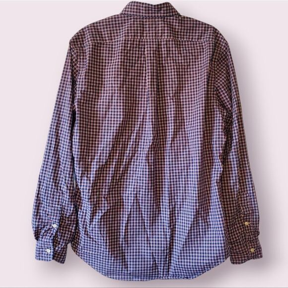 Ralph Lauren Men’s Button Down Shirt Men's Large Long Sleeve Red Blue Plaid EUC - Picture 2 of 4